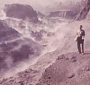 Steaming hot   mudflow materials in Barranca Honda, east of Fuego's summit.